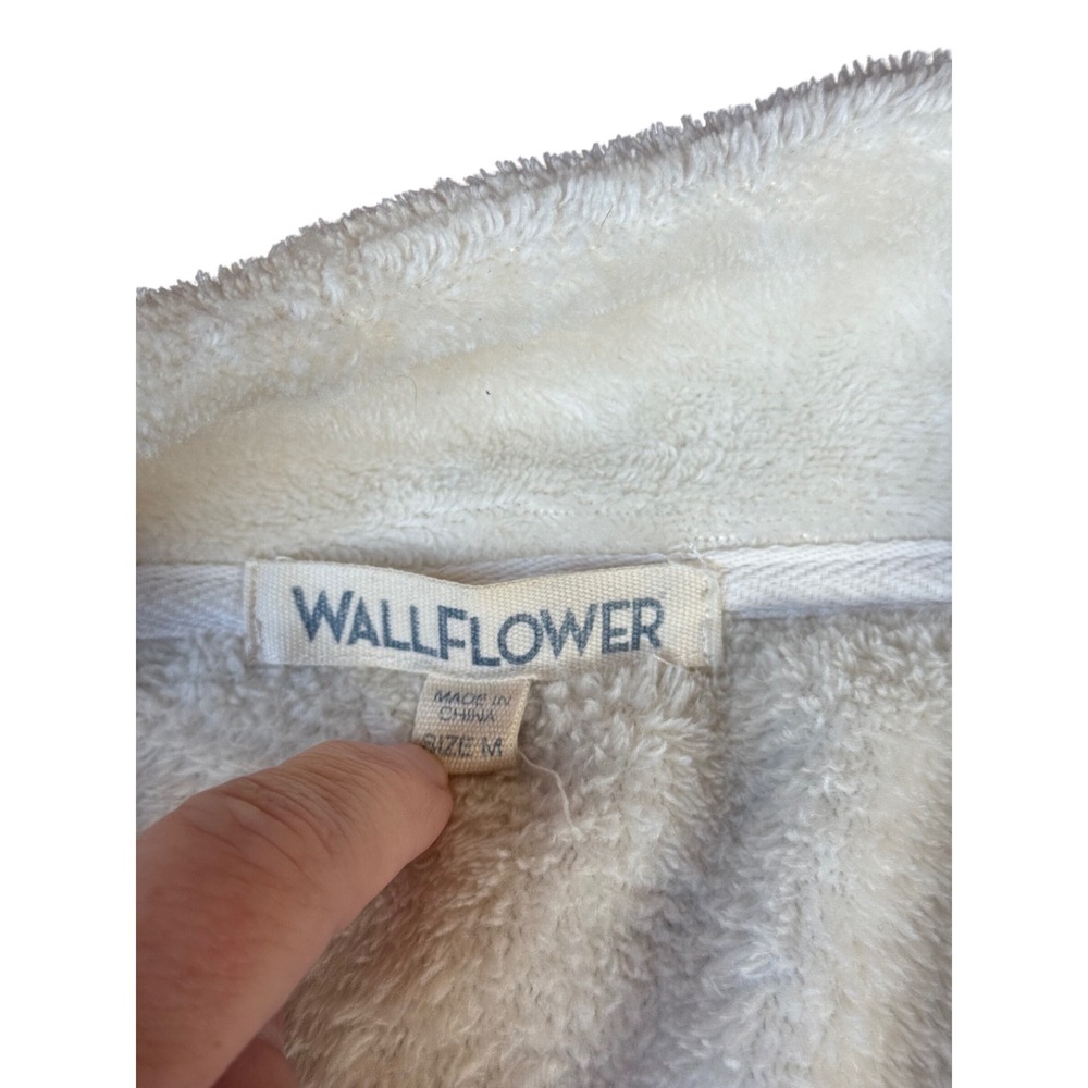 Wallflower Two Tone Plush Fleece Quarter Zip Pullover Top Size M - Picture 3 of 3